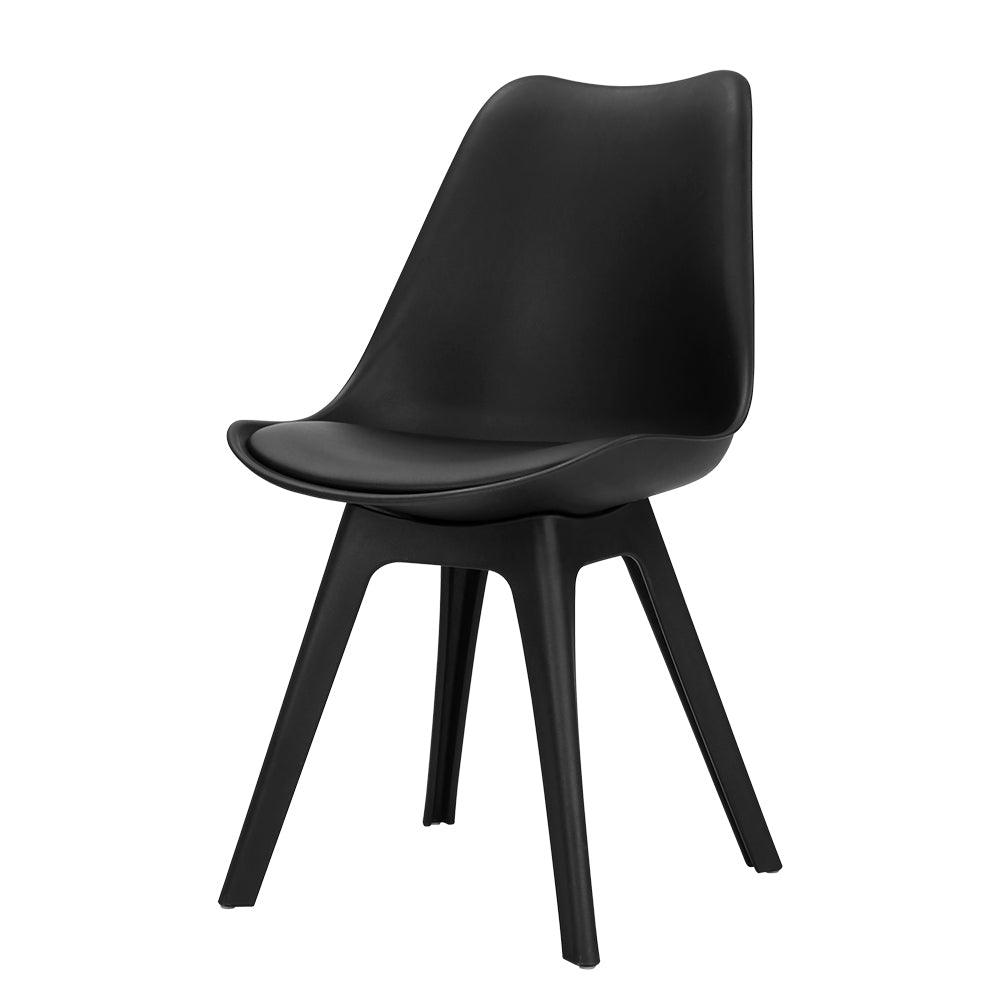 Buy Artiss Dining Chairs Set of 4 Leather Plastic DSW Replica Black discounted | Products On Sale Australia