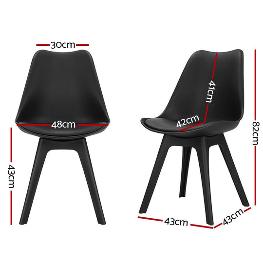 Buy Artiss Dining Chairs Set of 4 Leather Plastic DSW Replica Black discounted | Products On Sale Australia