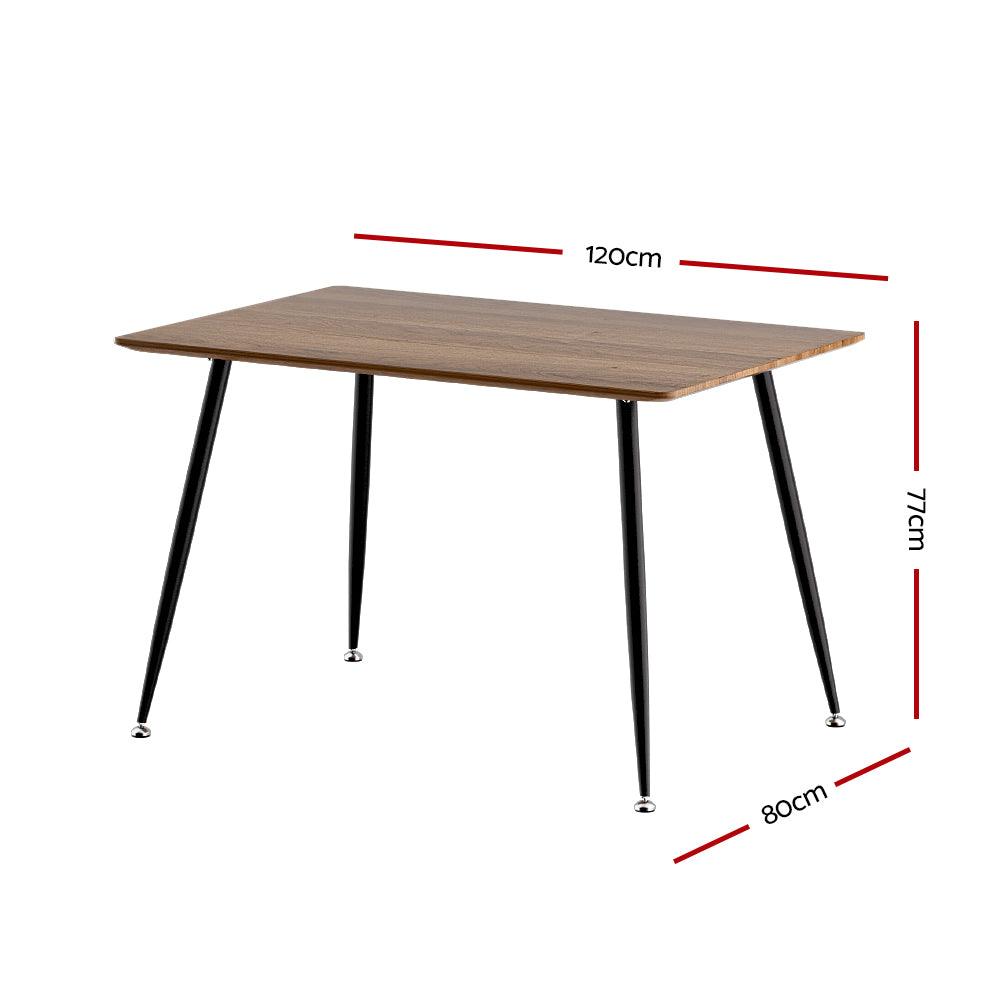 Buy Artiss Dining Table 4 Seater Kitchen Cafe Wooden Table Rectangular 120CM discounted | Products On Sale Australia