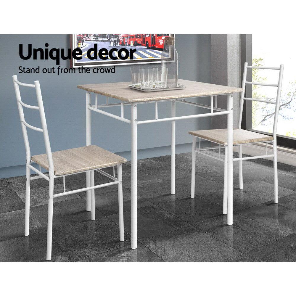 Buy Artiss Dining Table And Chairs Set fo 3 Oak discounted | Products On Sale Australia