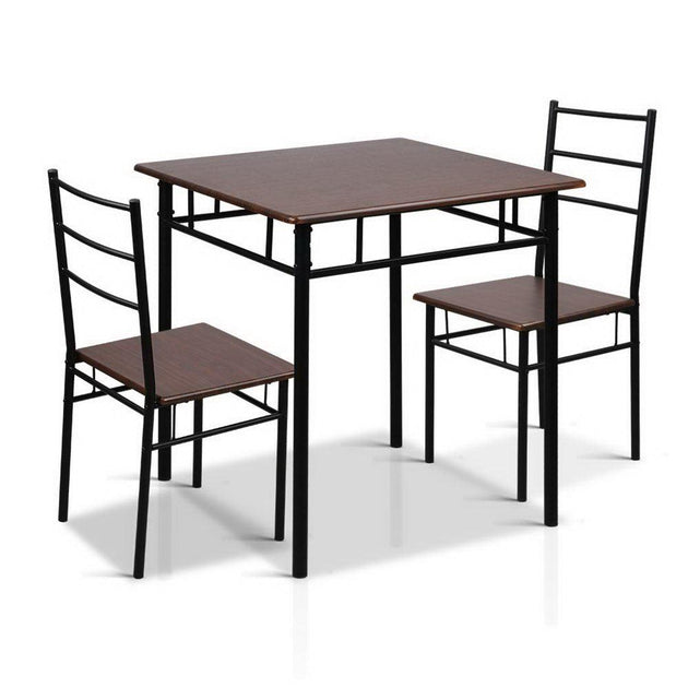 Buy Artiss Dining Table And Chairs Set fo 3 Walnut discounted | Products On Sale Australia