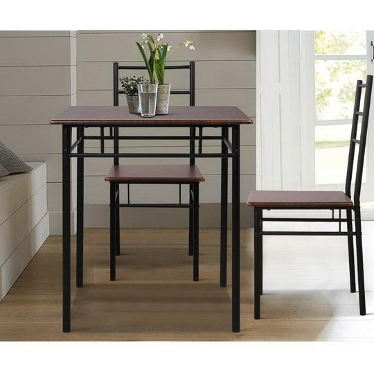 Buy Artiss Dining Table And Chairs Set fo 3 Walnut discounted | Products On Sale Australia