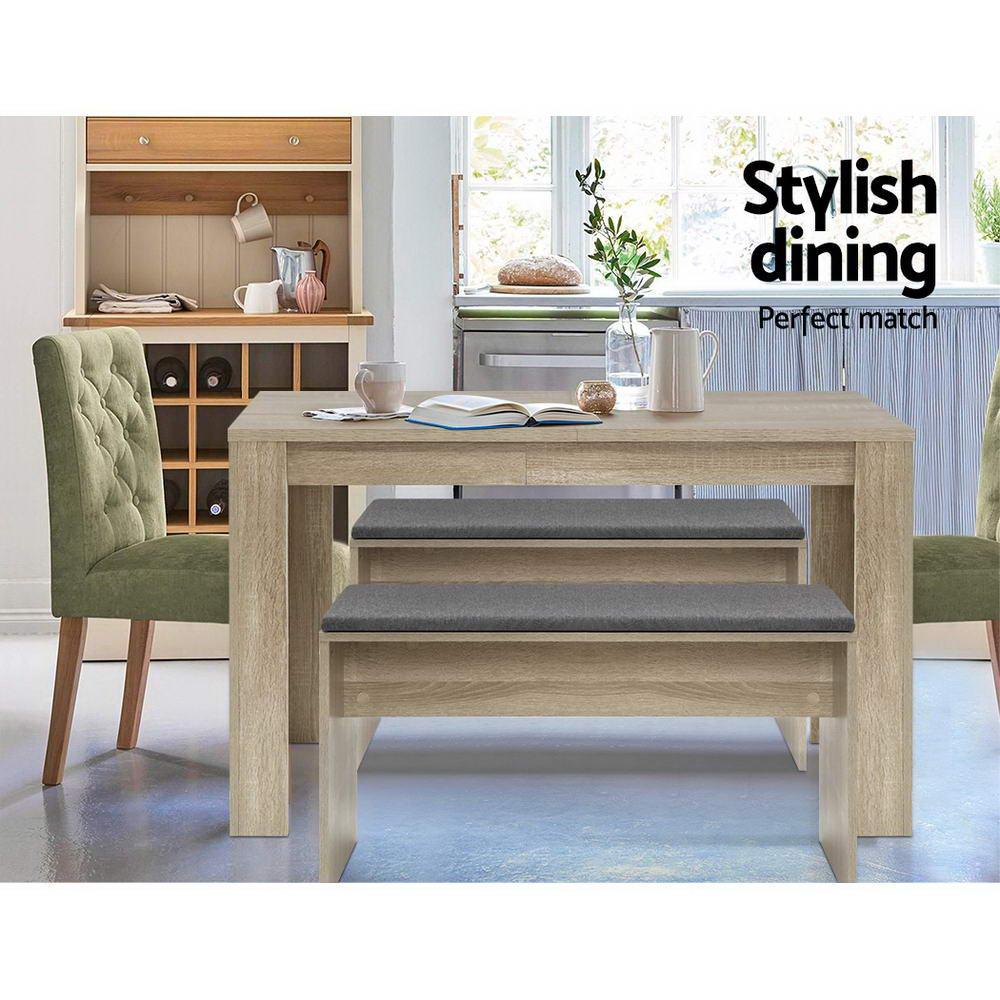 Buy Artiss Dining Table Rectangular 4 Seater 120CM Oak Natu discounted | Products On Sale Australia