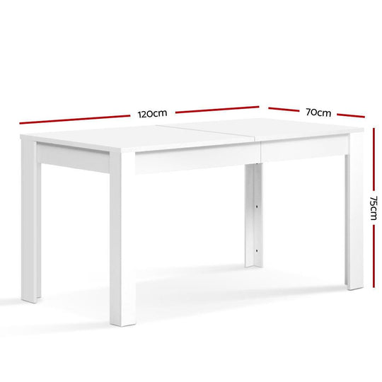 Buy Artiss Dining Table Rectangular 4 Seater 120CM White Natu discounted | Products On Sale Australia