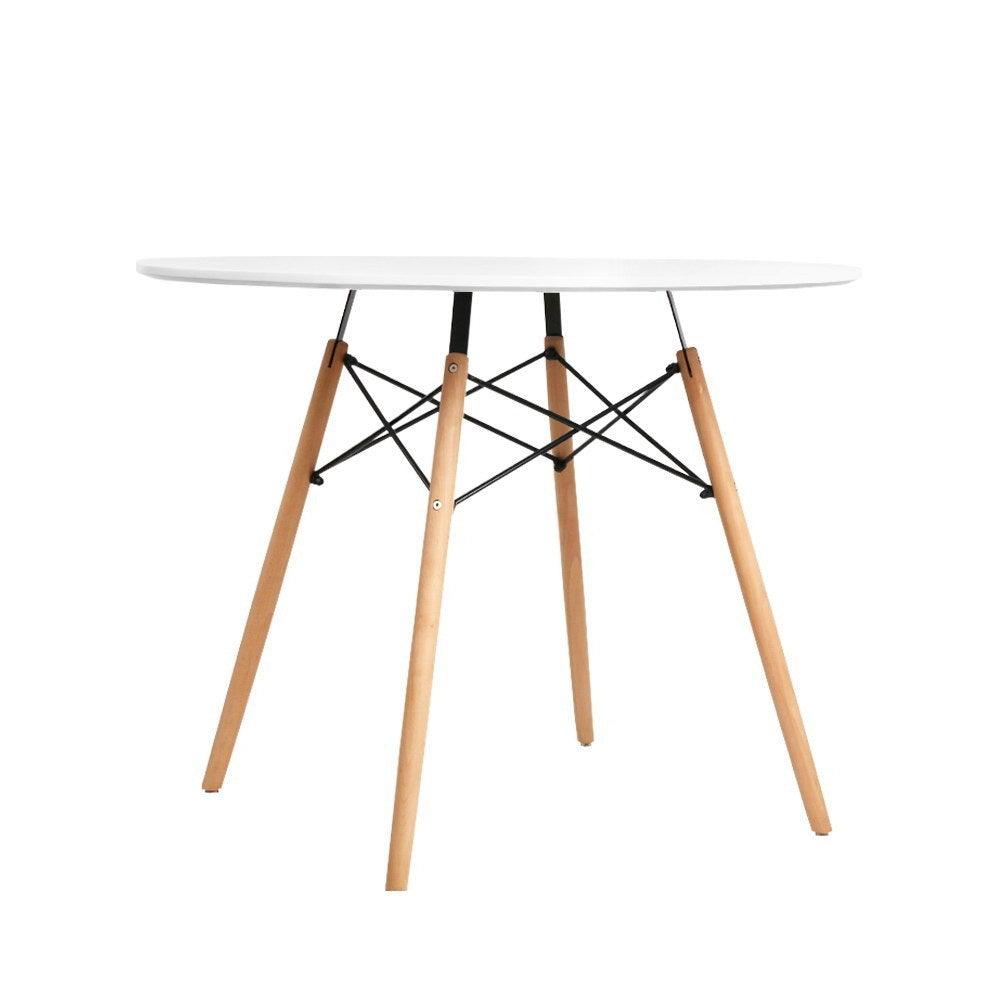 Buy Artiss Dining Table Round White 4 Seater 90CM discounted | Products On Sale Australia