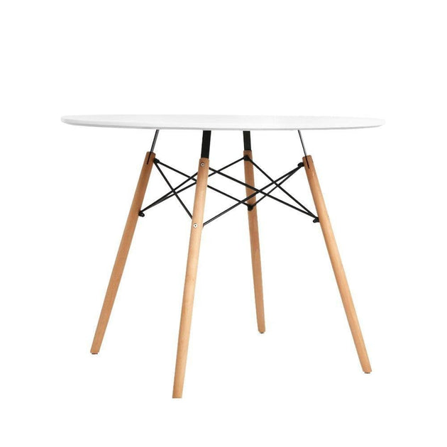 Buy Artiss Dining Table Round White 4 Seater 90CM discounted | Products On Sale Australia