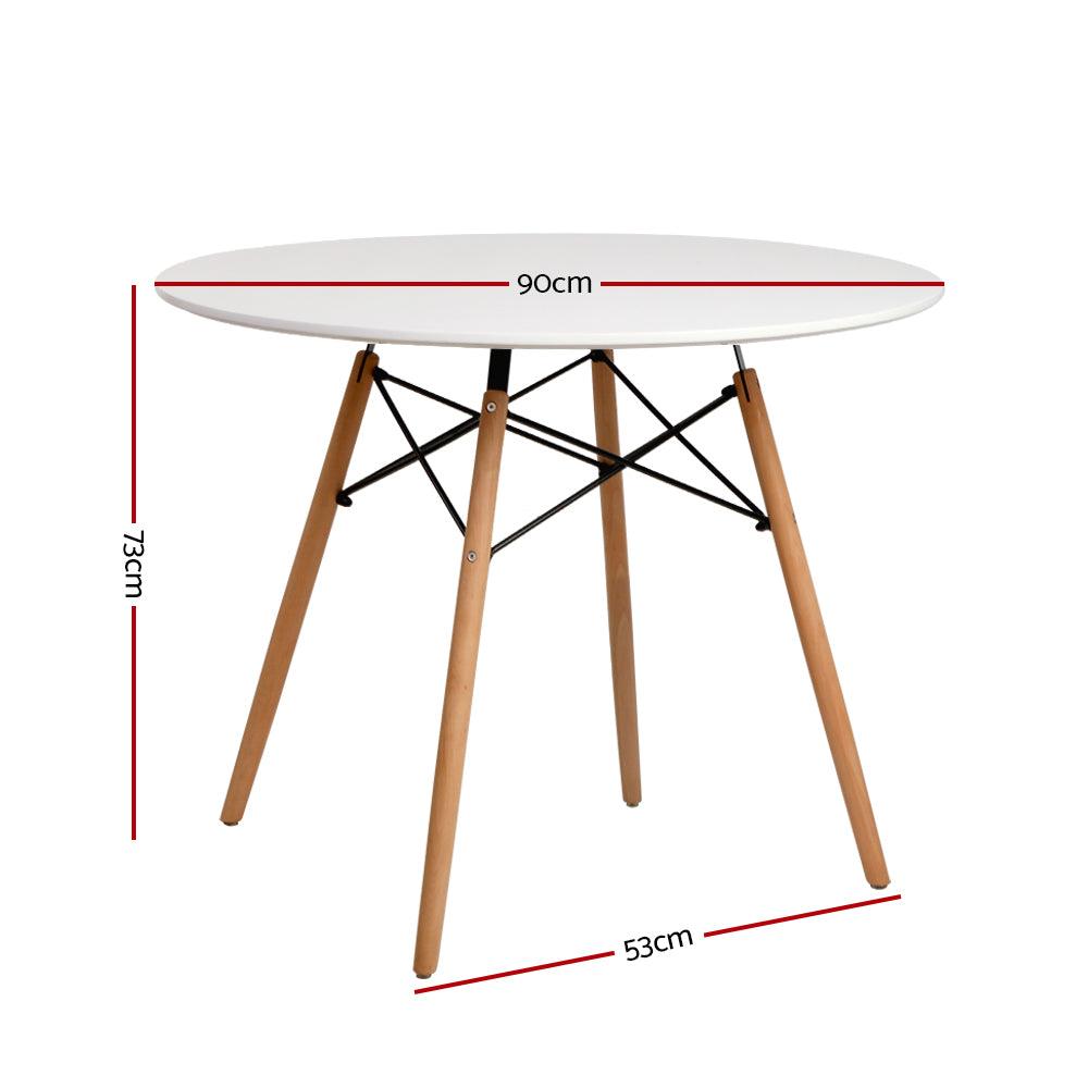 Buy Artiss Dining Table Round White 4 Seater 90CM discounted | Products On Sale Australia