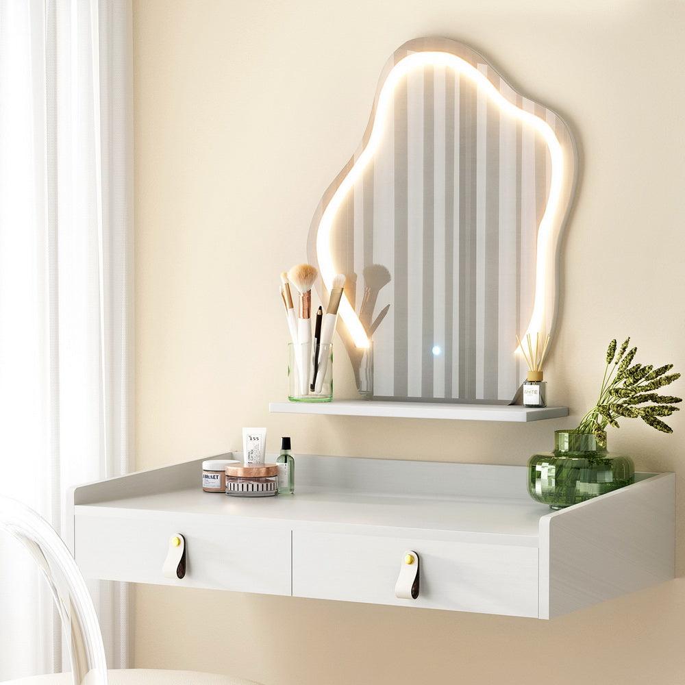 Buy Artiss Dressing Table Floating LED White Daphne discounted | Products On Sale Australia