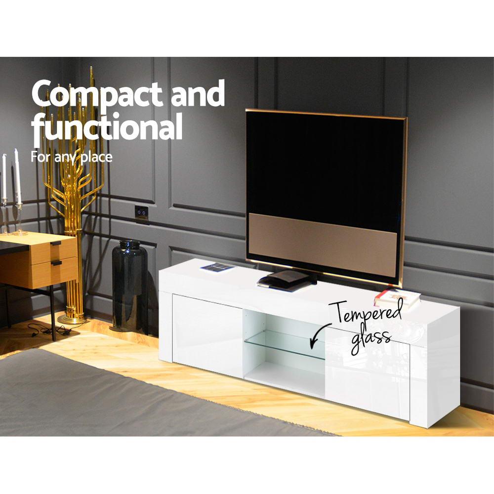 Buy Artiss Entertainment Unit TV Cabinet 130cm White Ivan discounted | Products On Sale Australia