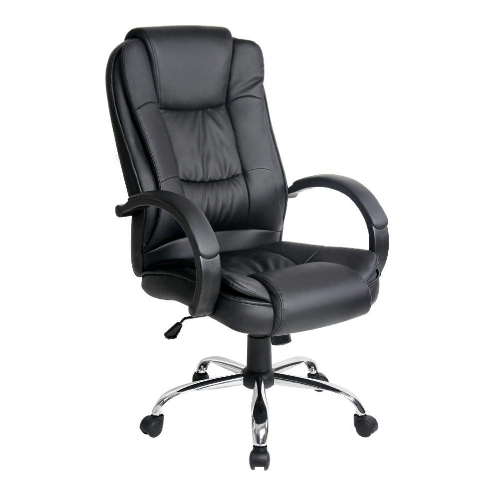 Buy Artiss Executive Office Chair Leather Tilt Black discounted | Products On Sale Australia