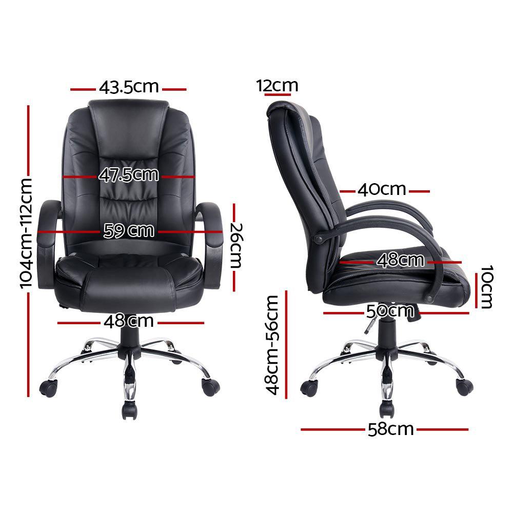 Buy Artiss Executive Office Chair Leather Tilt Black discounted | Products On Sale Australia