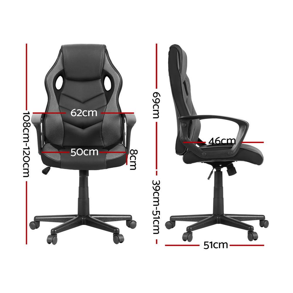 Buy Artiss Gaming Office Chair Computer Chairs Grey discounted | Products On Sale Australia