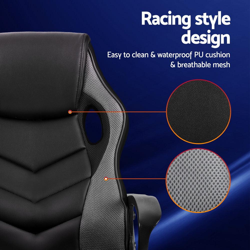 Buy Artiss Gaming Office Chair Computer Chairs Grey discounted | Products On Sale Australia