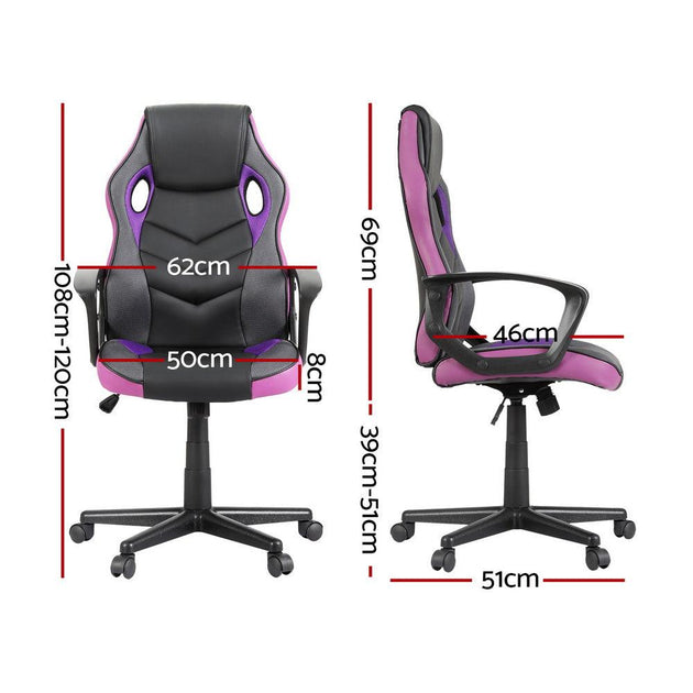 Artiss Gaming Office Chair Computer Chairs Purple Products On Sale Australia | Furniture > Bar Stools & Chairs Category
