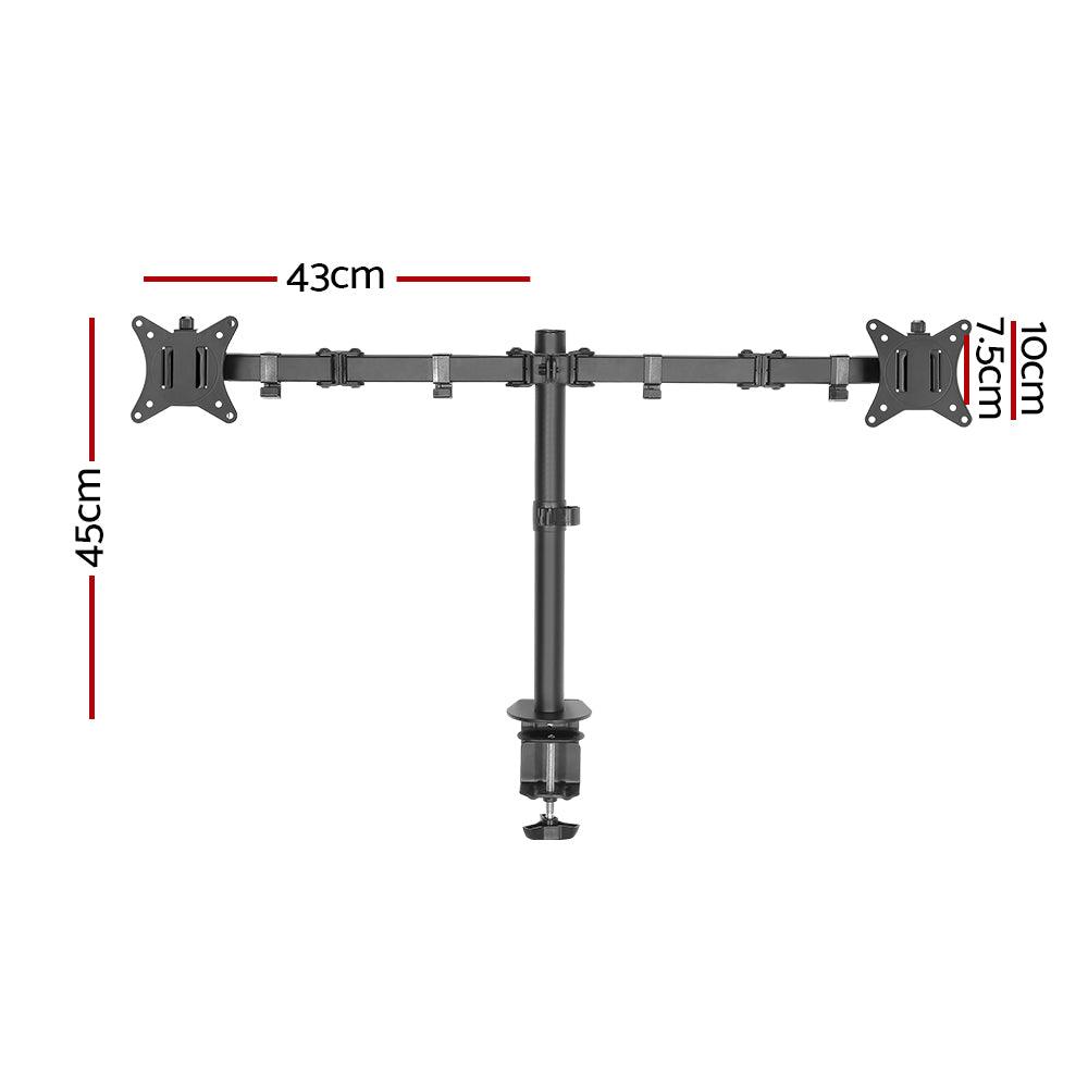 Buy Artiss Monitor Arm Mount Dual 32" Black discounted | Products On Sale Australia