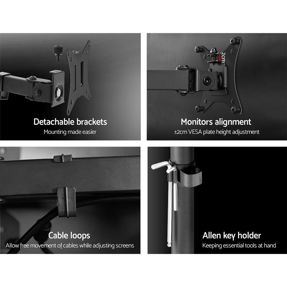 Buy Artiss Monitor Arm Mount Dual 32" Black discounted | Products On Sale Australia