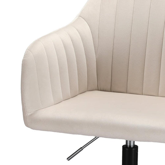 Buy Artiss Office Chair Velvet Seat Cream discounted | Products On Sale Australia