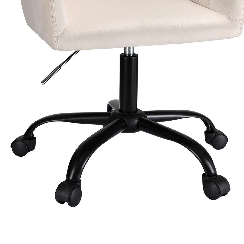 Buy Artiss Office Chair Velvet Seat Cream discounted | Products On Sale Australia