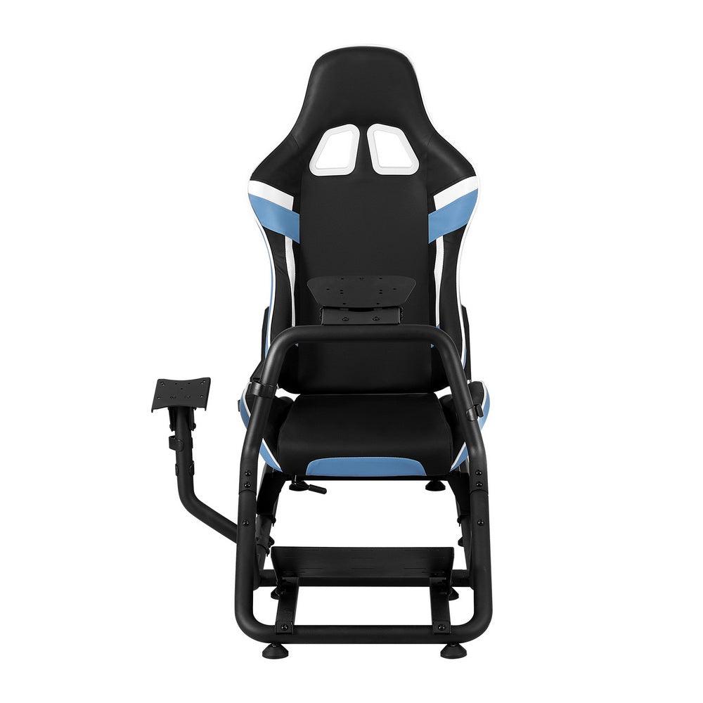 Buy Artiss Racing Simulator Cockpit Steering Wheel Gaming Chair Blue discounted | Products On Sale Australia