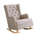 Buy Artiss Rocking Chair Armchair Linen Fabric Beige Gaia discounted | Products On Sale Australia