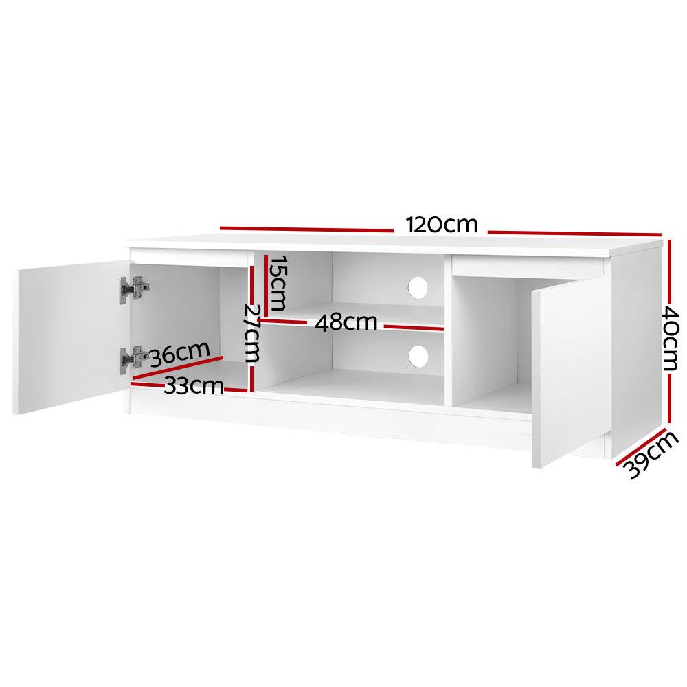 Buy Artiss TV Cabinet Entertainment Unit 120cm White Anita discounted | Products On Sale Australia