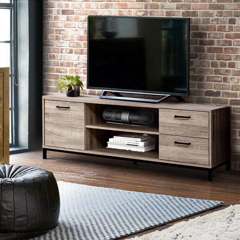 Buy Artiss TV Cabinet Entertainment Unit 132cm Pine Tania discounted | Products On Sale Australia