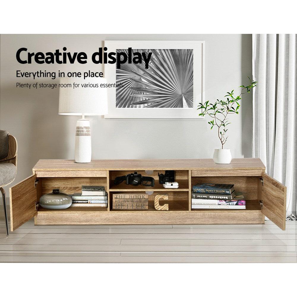 Buy Artiss TV Cabinet Entertainment Unit 160cm Pine Charles discounted | Products On Sale Australia