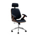 Buy Artiss Wooden Office Chair Leather Seat Black discounted | Products On Sale Australia