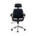 Buy Artiss Wooden Office Chair Leather Seat Black discounted | Products On Sale Australia