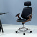 Buy Artiss Wooden Office Chair Leather Seat Black discounted | Products On Sale Australia