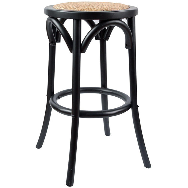 Aster Round Bar Stools Dining Stool Chair Solid Birch Timber Rattan Seat Black Products On Sale Australia | Furniture > Bar Stools & Chairs Category