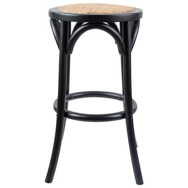 Aster Round Bar Stools Dining Stool Chair Solid Birch Timber Rattan Seat Black Products On Sale Australia | Furniture > Bar Stools & Chairs Category