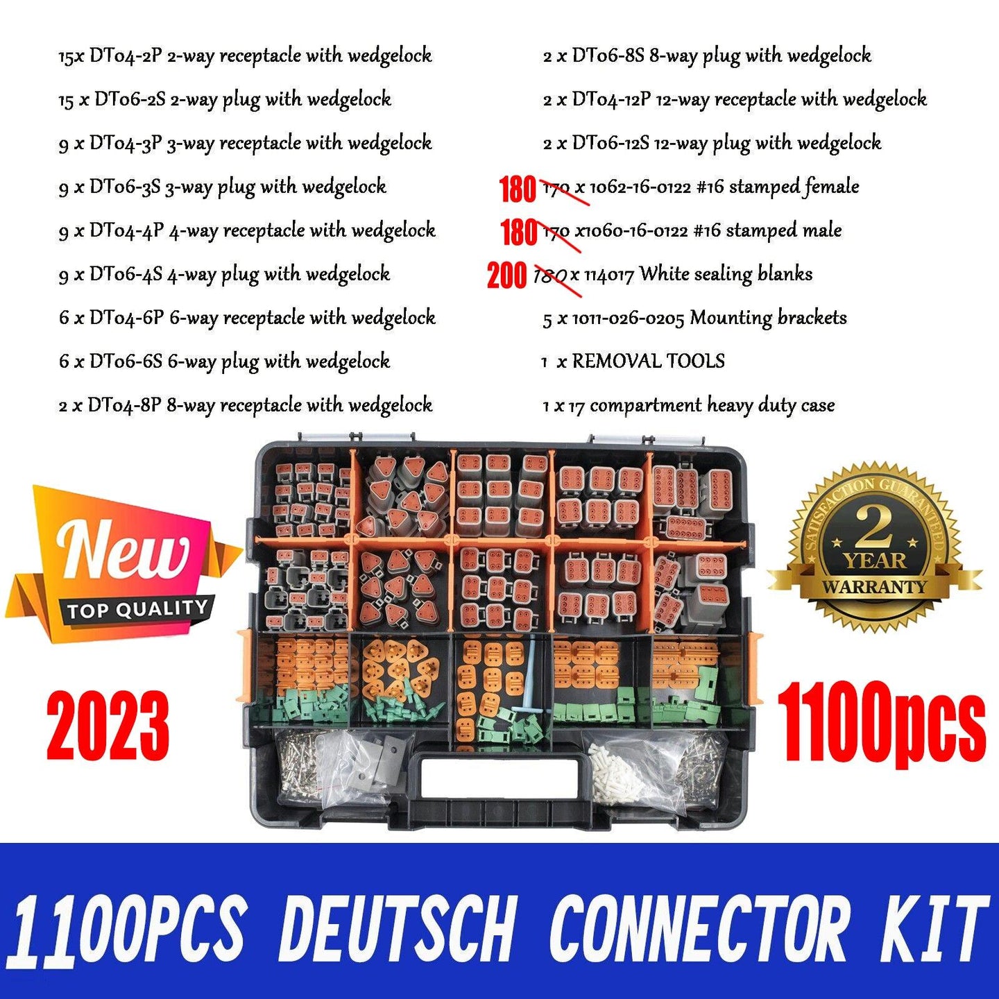 Buy AU 1000 PCS Deutsch DT Connector Kit 14-16AWG Stamped Contacts 1100PCS UPGRADE discounted | Products On Sale Australia