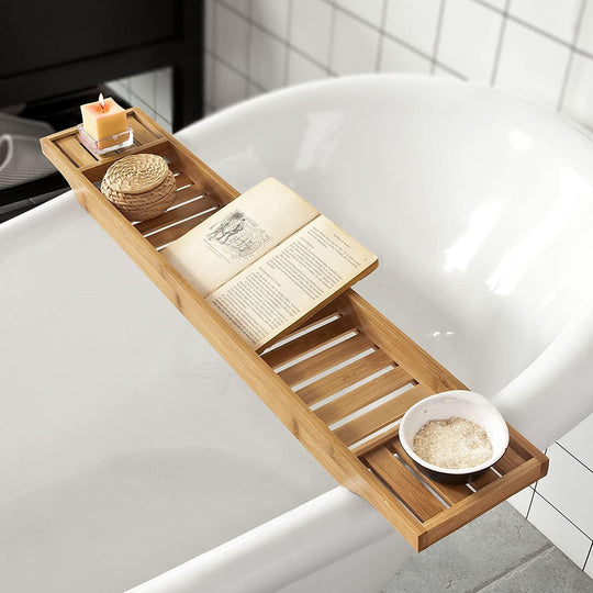 Buy Bamboo Bath Caddy, Tray,Organiser Natural discounted | Products On Sale Australia