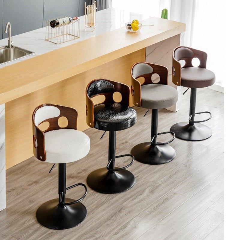 Buy Bar Stools Kitchen Bar Stool Leather Barstools Swivel Gas Lift Counter Chairs- Black discounted | Products On Sale Australia