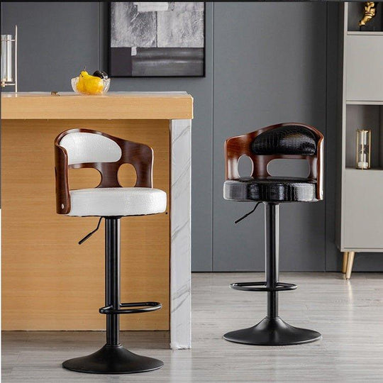 Buy Bar Stools Kitchen Bar Stool Leather Barstools Swivel Gas Lift Counter Chairs- Black discounted | Products On Sale Australia