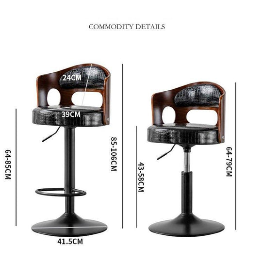 Buy Bar Stools Kitchen Bar Stool Leather Barstools Swivel Gas Lift Counter Chairs- Black discounted | Products On Sale Australia