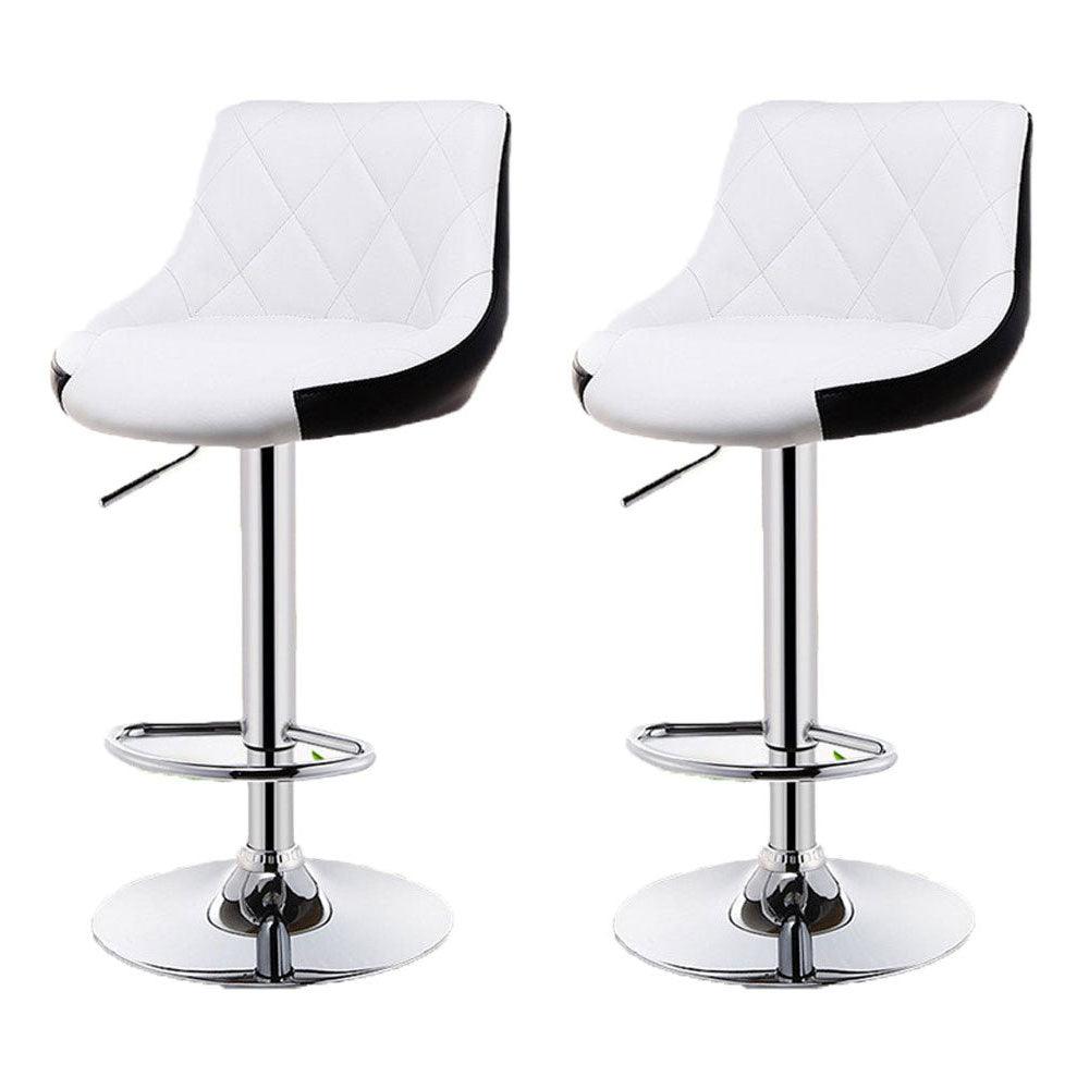 Buy Bar Stools Kitchen Bar Stool Leather Barstools Swivel Gas Lift Counter Chairs x2 BS8403 White discounted | Products On Sale Australia