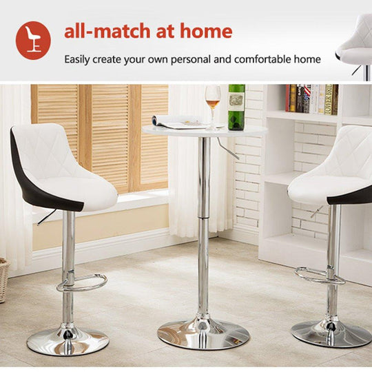 Buy Bar Stools Kitchen Bar Stool Leather Barstools Swivel Gas Lift Counter Chairs x2 BS8403 White discounted | Products On Sale Australia