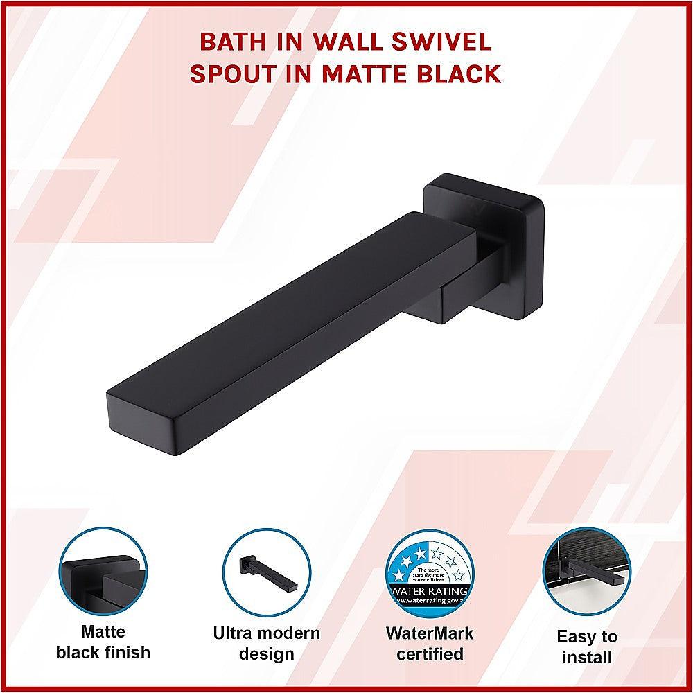 Buy Bath In Wall Swivel Spout in Matte Black discounted | Products On Sale Australia