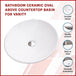 Buy Bathroom Ceramic Oval Above Countertop Basin for Vanity discounted | Products On Sale Australia