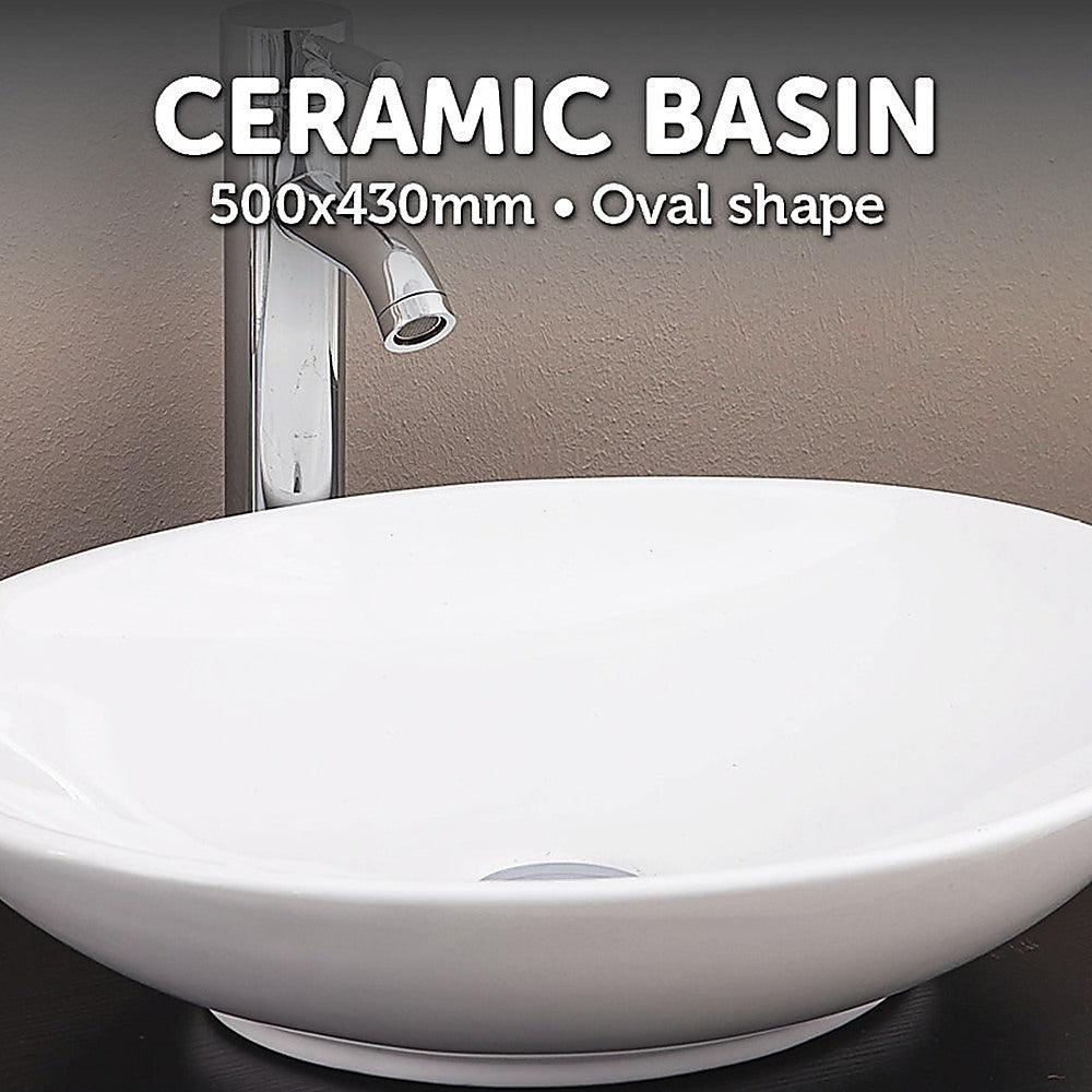 Buy Bathroom Ceramic Oval Above Countertop Basin for Vanity discounted | Products On Sale Australia