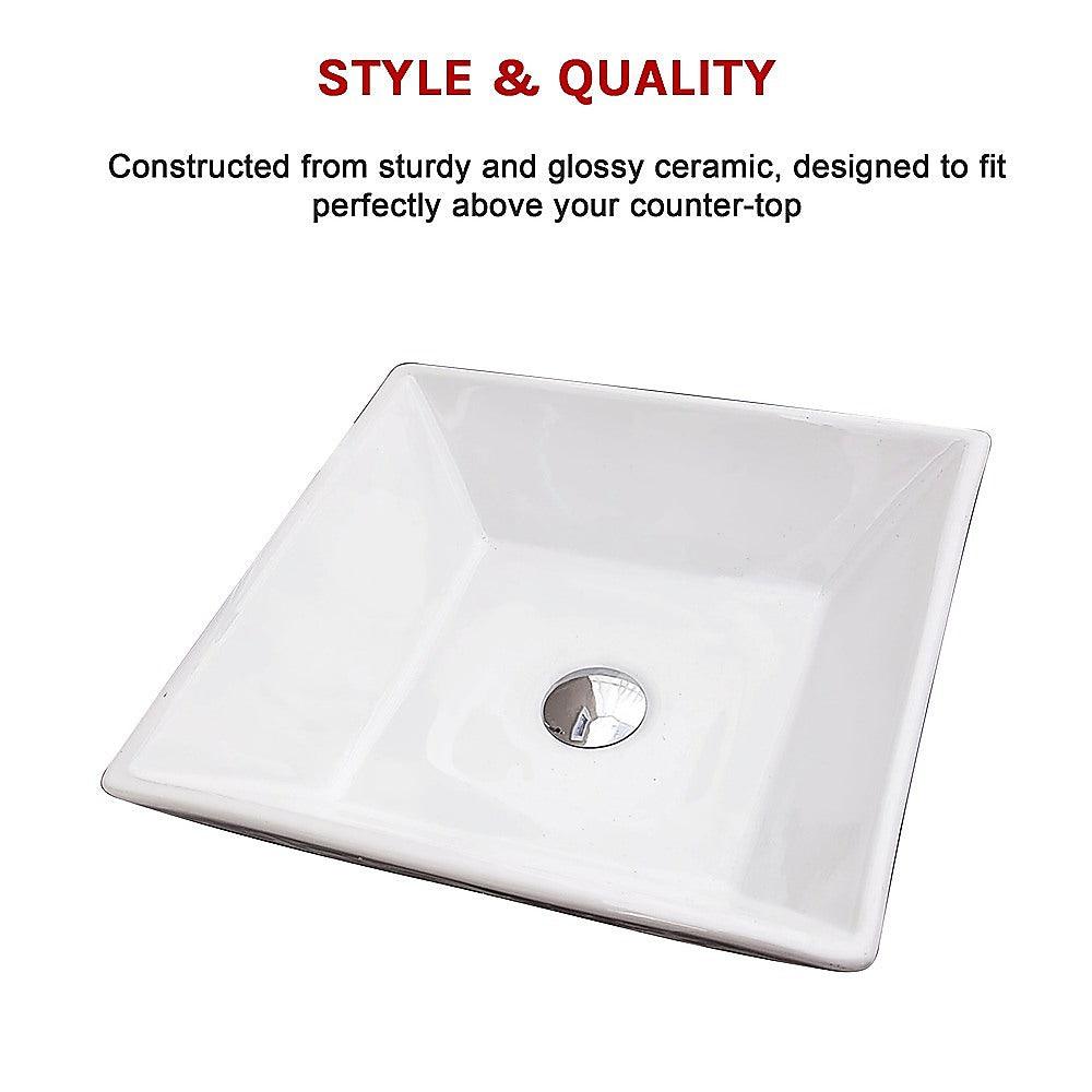 Buy Bathroom Ceramic Rectangular Above Countertop Basin for Vanity discounted | Products On Sale Australia