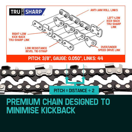 Buy BAUMR-AG 12" Bar Replacement Spare Chainsaw Chain 3/8 .050 Gauge DL 44 discounted | Products On Sale Australia