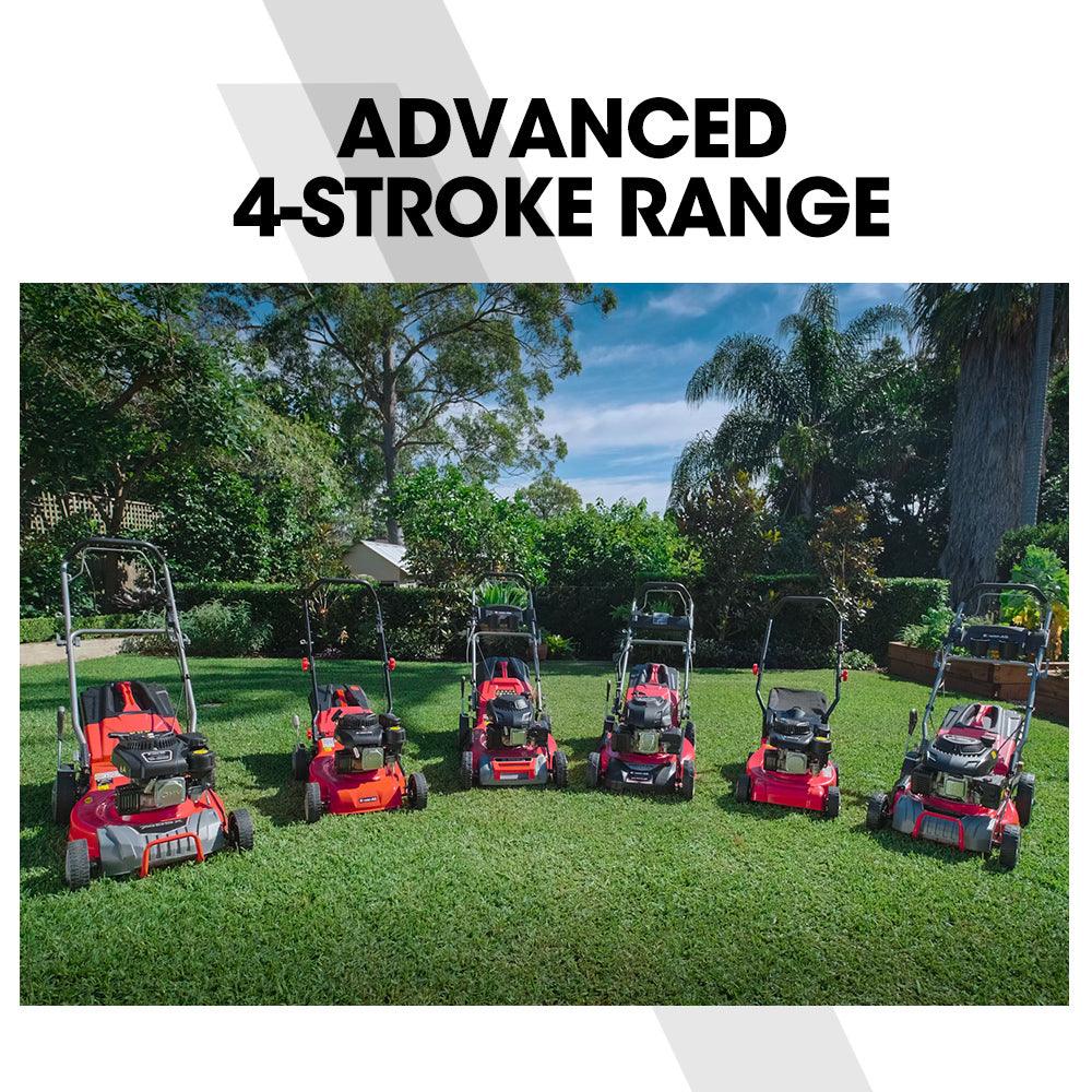 Buy Baumr-AG 139cc Lawn Mower 4-Stroke 16 Inch Petrol Lawnmower Hand Push Engine 35L Catcher discounted | Products On Sale Australia