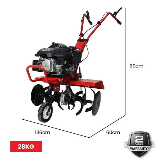 Buy Baumr-AG 150CC Garden Tiller Cultivator Petrol Rototiller 4-Stroke Soil Power Rotary Hoe discounted | Products On Sale Australia