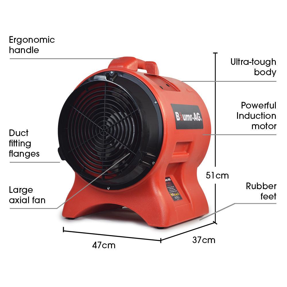 Buy Baumr-AG 300mm (12 inch) Portable Air Blower Mover Axial Ventilation Extraction Fan discounted | Products On Sale Australia