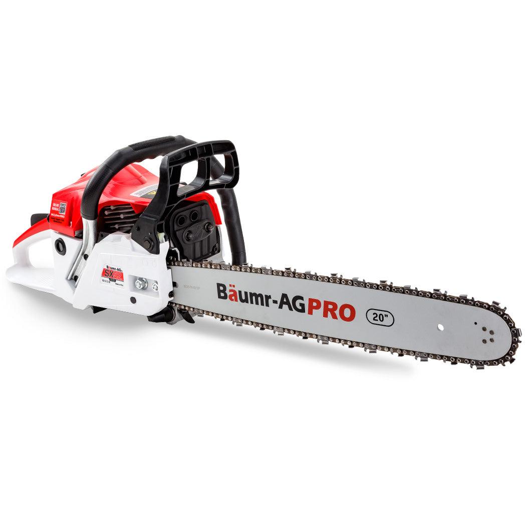 Buy Baumr-AG 52CC Petrol Commercial Chainsaw 20 Bar E-Start Chain Saw discounted | Products On Sale Australia