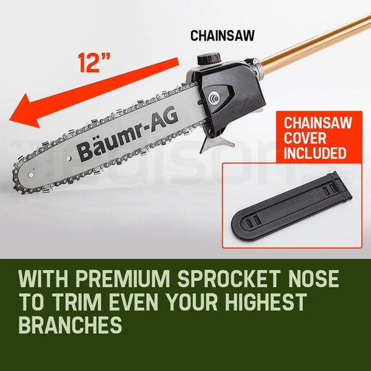 Buy Baumr-AG 65CC Long Reach Pole Chainsaw Hedge Trimmer Pruner Chain Saw Tree Multi Tool discounted | Products On Sale Australia