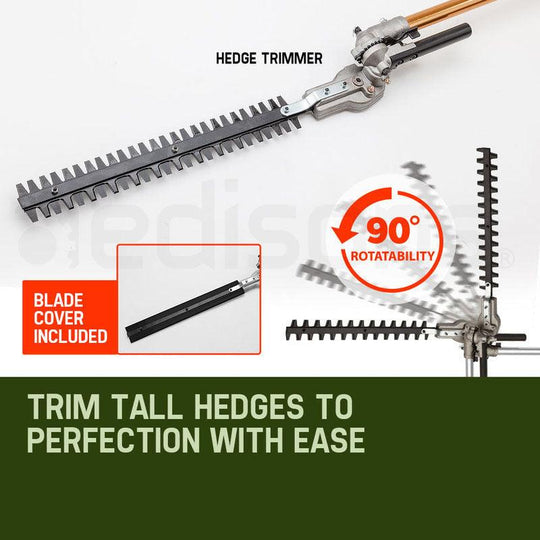 Buy Baumr-AG 65CC Long Reach Pole Chainsaw Hedge Trimmer Pruner Chain Saw Tree Multi Tool discounted | Products On Sale Australia